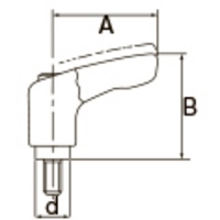 M5x30mm 雄ネジミニクランプレバー(銀)_選択画像03
