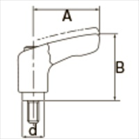 M4x45mm 雄ネジミニクランプレバー(黒)_選択画像04