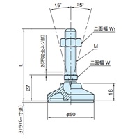 φ50mm/M12x 95mm アジャスターベース_選択画像03