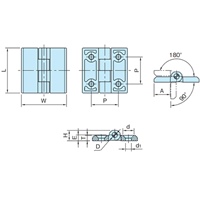 40x40mm Flatヒンジ(ポリアミド/灰白)_選択画像02