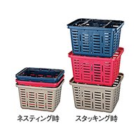 465x385x280mm/27L バスケット 茶/4個_選択画像02