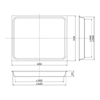 650x530x 65mmパーツトレー ステンレス製_選択画像02