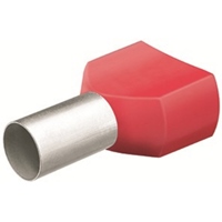 1.0mm2絶縁ツインフェル-ル端子赤色/200個