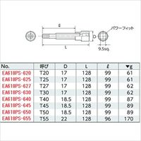 3/8DR/T45 ロングトルクスビットソケット_選択画像02