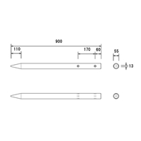 φ55x 900mm万能杭 穴あり_選択画像02
