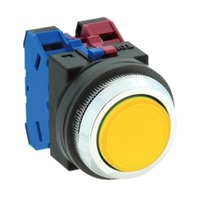 2a/30mm押シボタンスイッチ 平型/黄