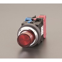 AC/DC24V 押ボタンスイッチ LED照光赤