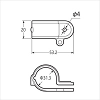 PF22用 PF管片サドル 水抜き穴付/5個_選択画像03