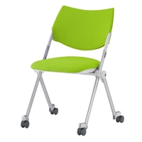 折畳み椅子 キャスター付/グリーン
