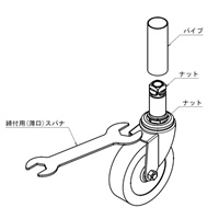 100mm[樹脂パイプ用]差込キャスター 自在_選択画像03