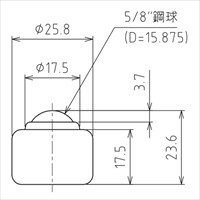 25.8x23.6mm[スチール製]ボールキャスター_選択画像03