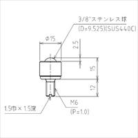 15.0x27.0mmステンレスボ-ルキャスタ- ネジ_選択画像03