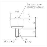 32.0x46.0mmステンレスボ-ルキャスタ- ネジ_選択画像03