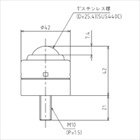 42.0x63.0mmステンレスボ-ルキャスタ- ネジ_選択画像03