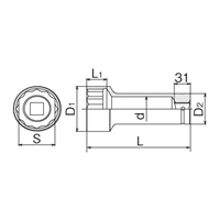 1DR/90mm impactソケット アンカーボルト用_選択画像04