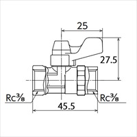 Rc3/8xR 3/8 ミニボールバルブ(メッキ付)_選択画像02