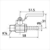 R1/8x6.0ミニボールバルブホースニップル付_選択画像02
