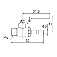 R1/4x9.0ミニボールバルブホースニップル付_選択画像02