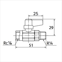 Rc1/8xR 1/4 ミニボールバルブ_選択画像02