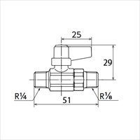 R 1/4x 1/8 ミニボールバルブ_選択画像02