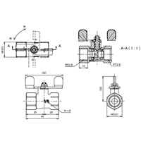 G3/8xRc3/8ボールバルブ 真鍮製/蝶ハンドル_選択画像04