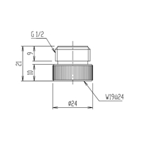 W19山24シャワーホースアダプタ(TOTO小口径_選択画像02
