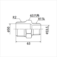 R2 inxR1･1/4 in異径ニップル(ステンレス製_選択画像02