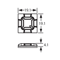 19.1x19.1mm結束バンド用ベース粘着付100個_選択画像03