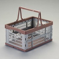 388x266x200mm15L折畳コンテナ取手付維･茶