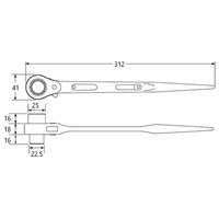 16x18mm/312mm両口ラチェットレンチ(シノ付_選択画像02