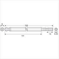 8.0x150mm [Ball-Hexagon]ドライバービット_選択画像04
