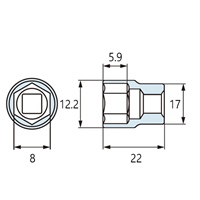3/8DRx 8mm ショートソケット_選択画像02