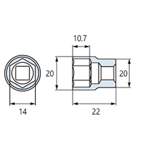 3/8DRx14mm ショートソケット_選択画像02