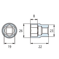 3/8DRx19mm ショートソケット_選択画像02