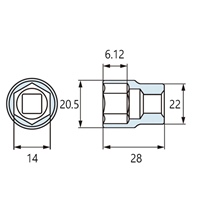 1/2DRx14mm ショートソケット_選択画像02