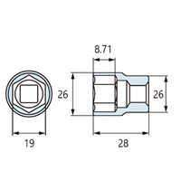 1/2DRx19mm ショートソケット_選択画像02