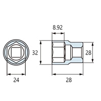 1/2DRx24mm ショートソケット_選択画像02