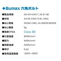 M12x80強6角ボルトSUSナットワッシャ半ネジ_選択画像02