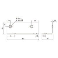 30x30x85wideアングルスチール黒2個ビス付_選択画像02