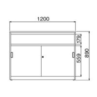 1200x450x890mm カウンター(引戸/中棚付)_選択画像04