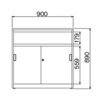 900x450x890mm カウンター(引戸/中棚付)_選択画像04