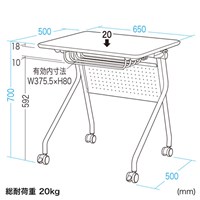 650x500x700mm 折りたたみデスク(木目)_選択画像03