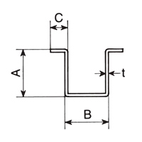 20x22mm/3.64m２号ガイドレールスチール製_選択画像02