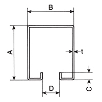 75x56mm/1.82m４号トラックレールスチール_選択画像03