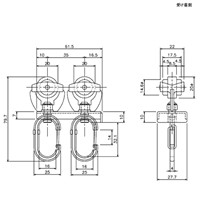 マグネットランナーフック付40mmレール両開_選択画像03