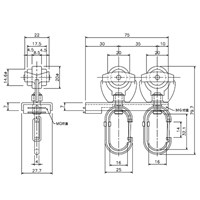 マグネットランナーフック付40mmレール片開_選択画像03