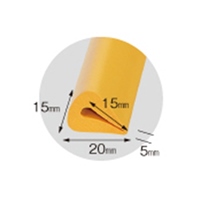 15x15mm0.9mクッションガード挟み込型2本黄_選択画像02