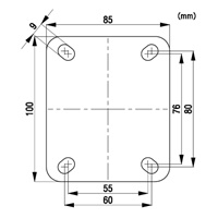 125キャスタ自在金具ブレーキ付静音快適型_選択画像04