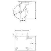125キャスター自在金具ブレーキ付SUS製_選択画像03