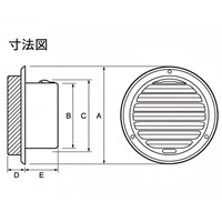 97-111mm 丸型ガラリ(強制給排気口用/SUS)_選択画像02